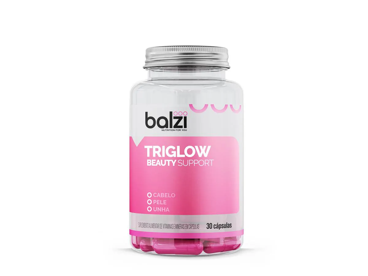 TRIGLOW BEAUTY SUPPORT - 30 CáPSULAS - SUPLEMENTO PARA CABELOS, PELE E UNHAS