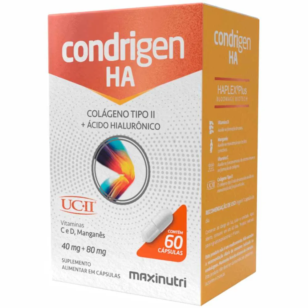 CONDRIGEN HA - COLAGENO TIPO 2 + ÁCIDO HIALURôNICO - (60 CAPSULAS) - MAXINUTRI