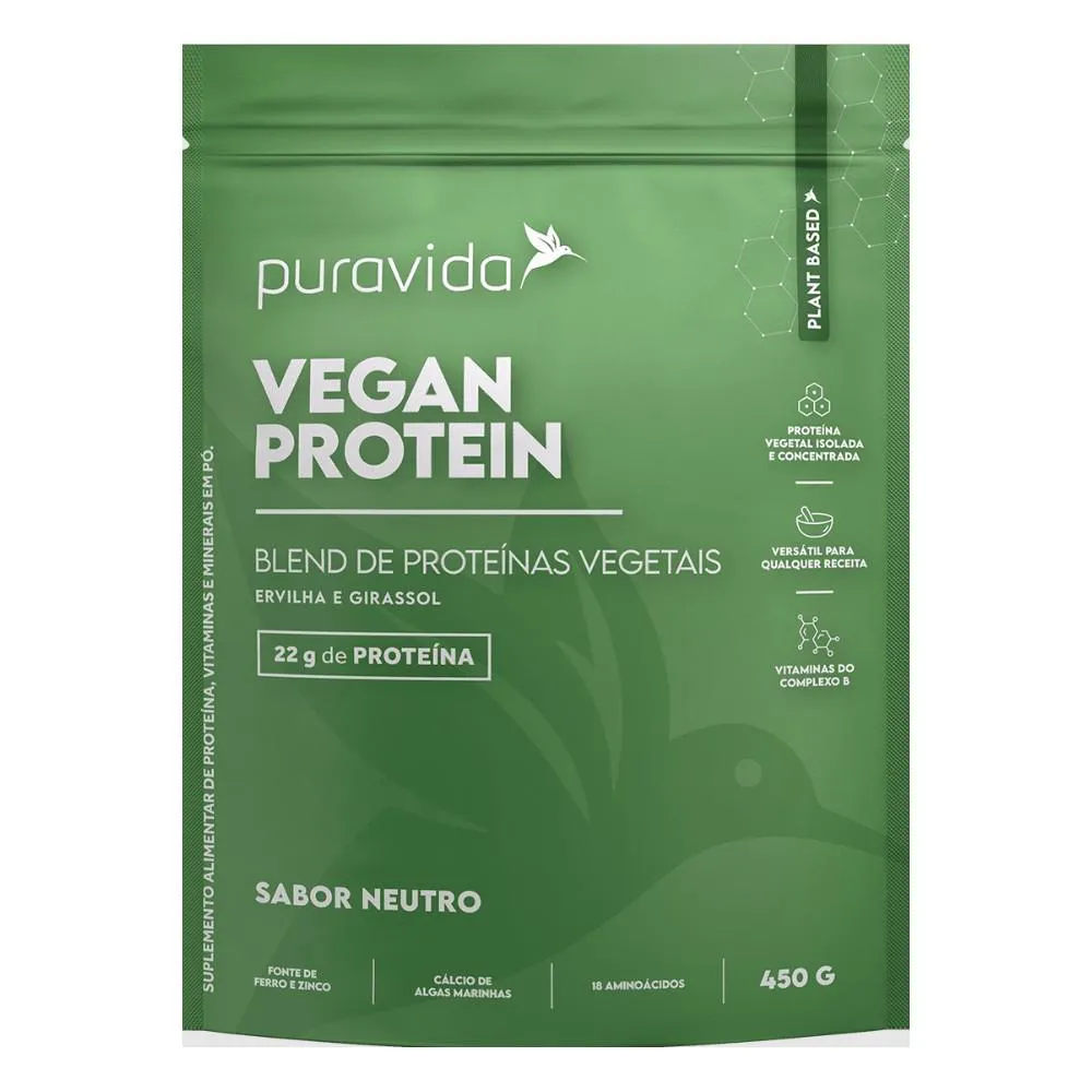 VEGAN PROTEIN - NEUTRO - 450G - PURA VIDA