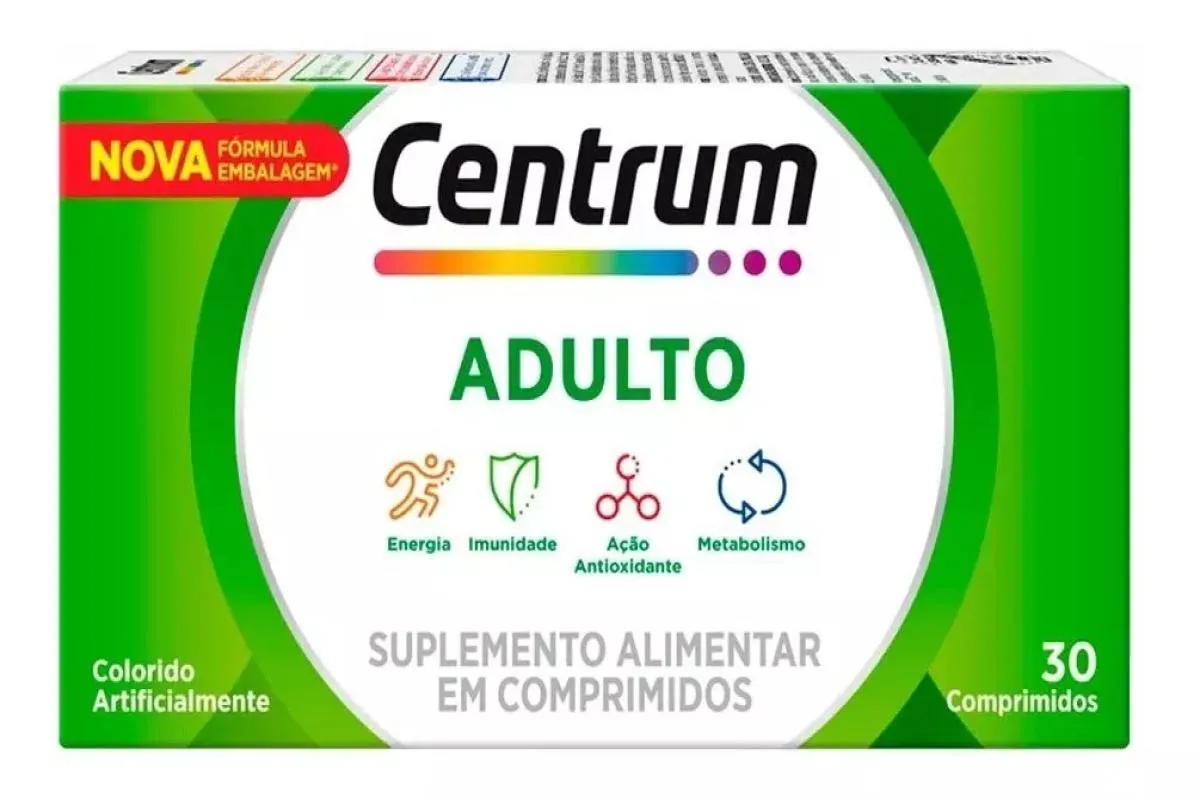 CENTRUM POLIVITAMíNICOS MINERAIS/VITAMINAS ADULTO 30 COMP. Neutro