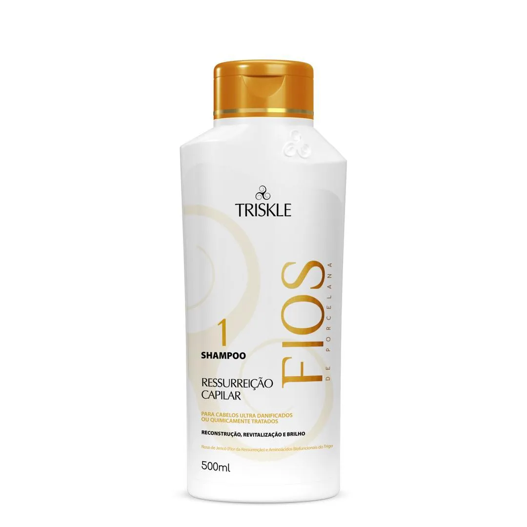 SHAMPOO RESSURREIçãO CAPILAR TRISKLE FIOS DE PORCELANA 500ML
