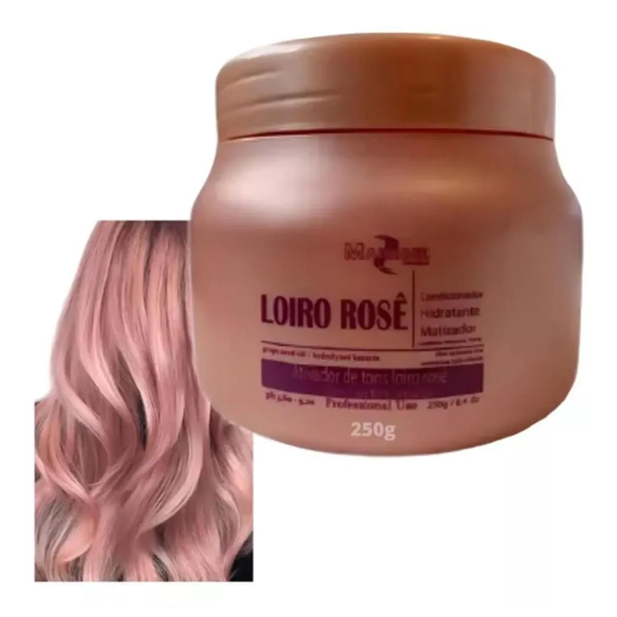 MASCARA MATIZADORA LOIRO ROSê MAIRIBEL 250G ATIVADOR DE TONS