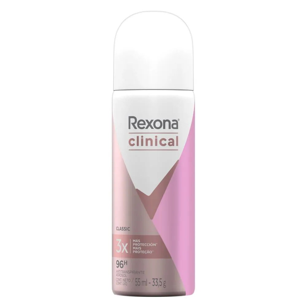 Desodorante Antitranspirante Aerosol Rexona Clinical Classic Feminino 48h 55ml