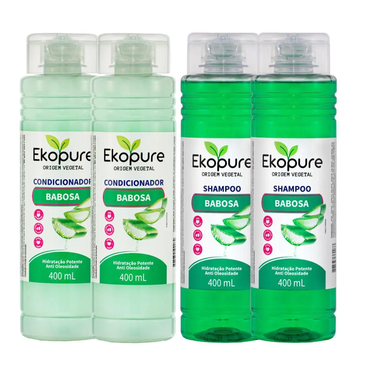 KIT 2 SHAMPOOS E 2 CONDICIONADORES BABOSA HIDRATAçãO EKOPURE