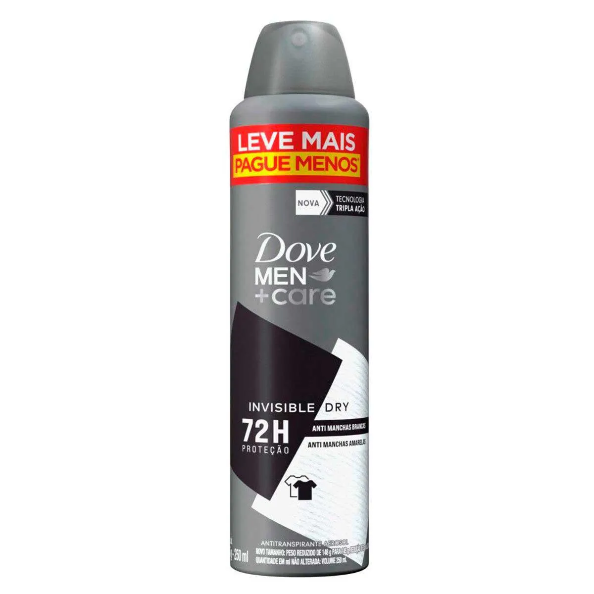 Desodorante Antitranspirante Aerosol Dove Men +Care Invisible Dry 48h 250ml