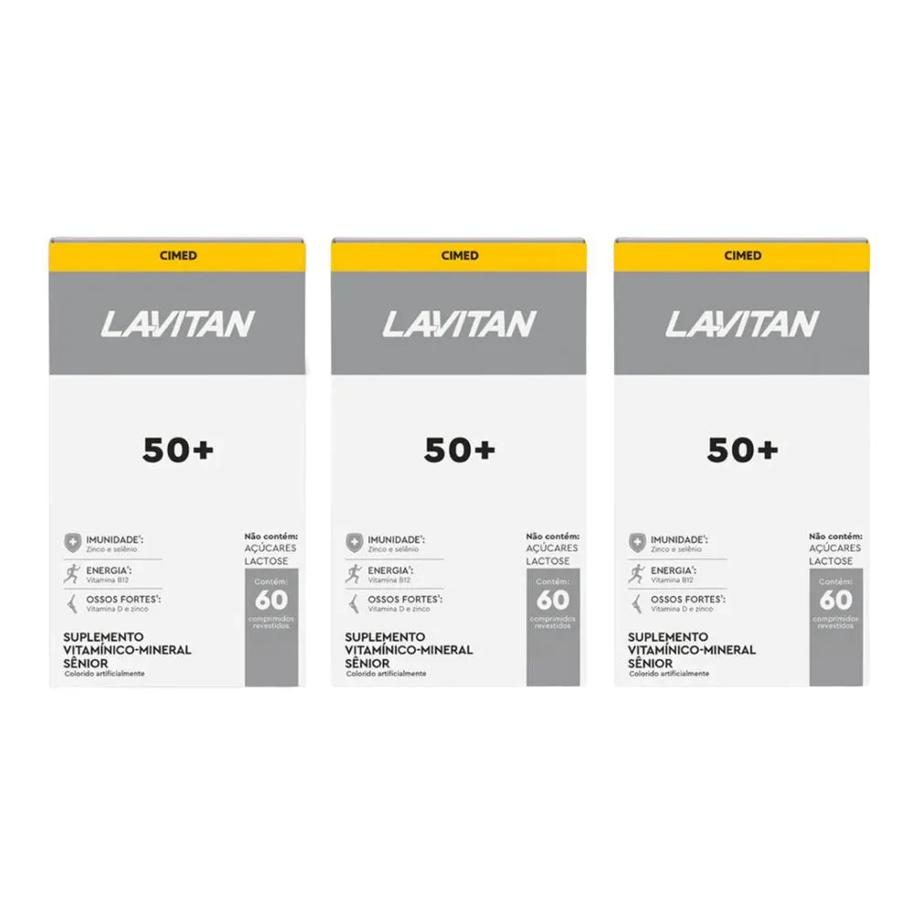 KIT 3 LAVITAN SêNIOR VITALIDADE 50+ - 60 CPR - CIMED