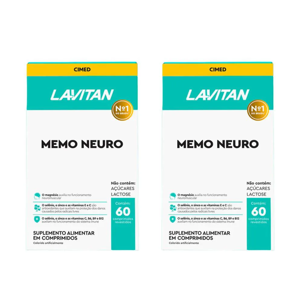 KIT 2 LAVITAN MEMO NEURO MEMóRIA - 60 CAPS - CIMED