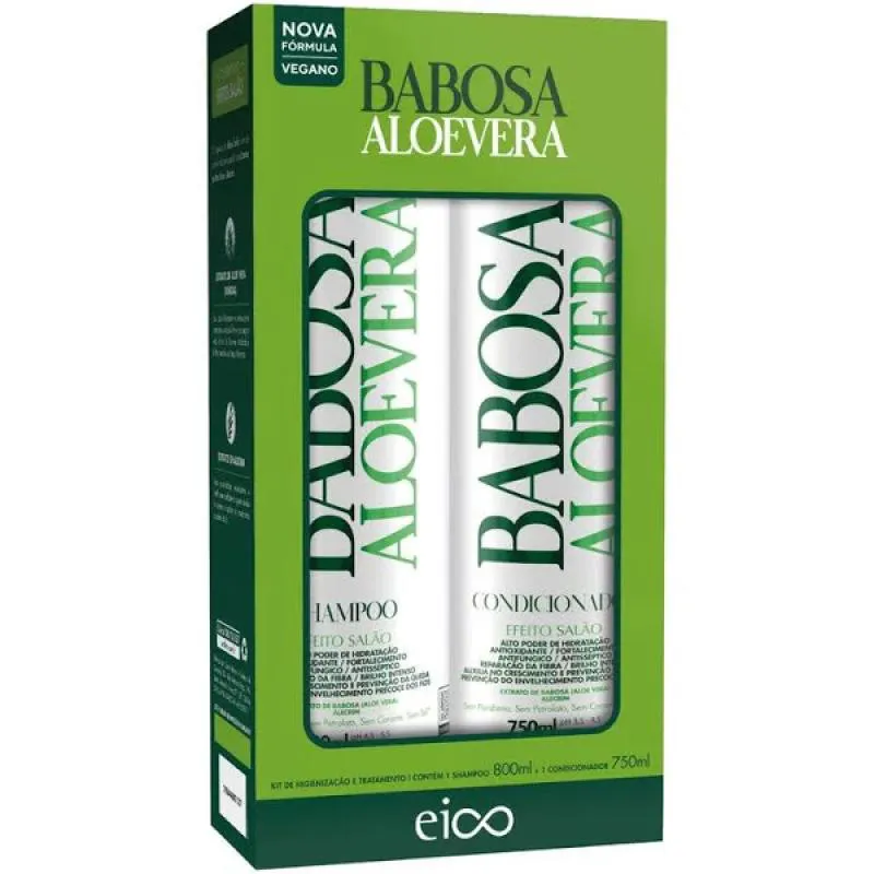 KIT EICO BABOSA VEGANO SHAMPOO 800ML + CONDICIONADOR 750ML EICO