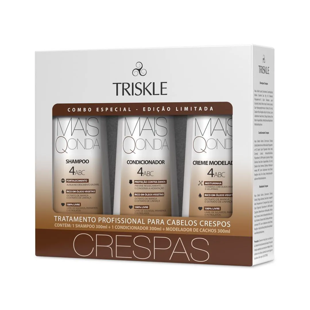 KIT CRESPAS 900G - MAIS Q ONDA (SHAMPOO + COND + MODELADOR)