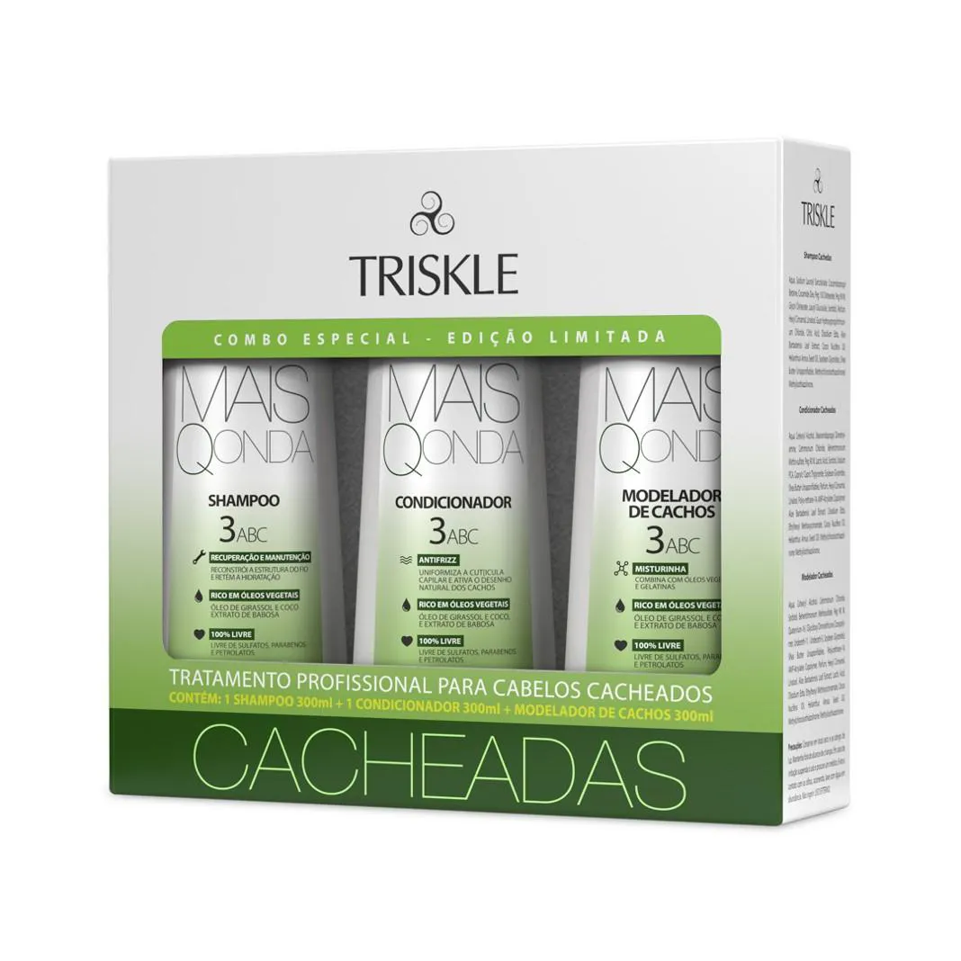 KIT CACHEADAS - MAIS Q ONDA (SHAMPOO + COND + MODELADOR)