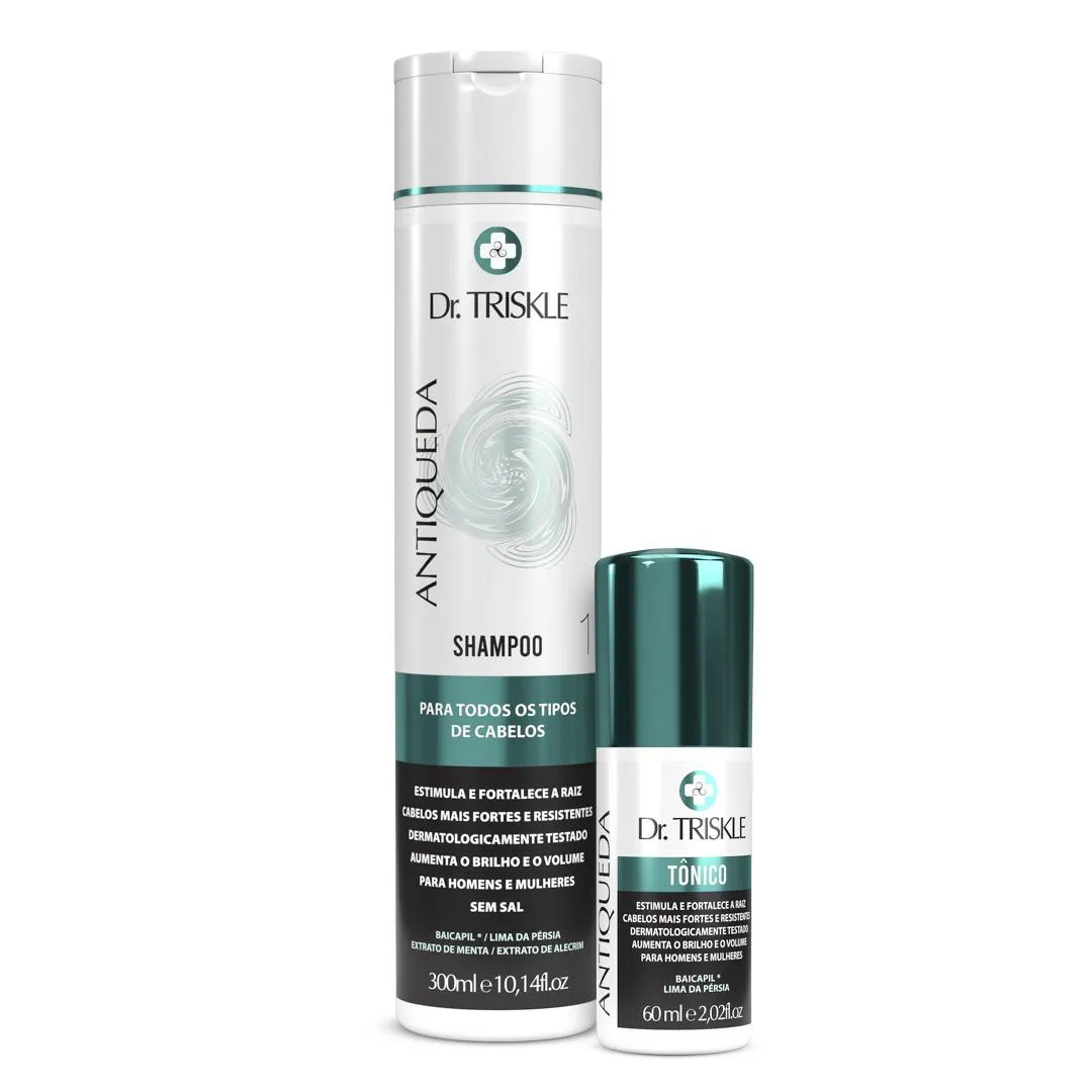 KIT ANTIQUEDA DR. TRISKLE - TôNICO 60ML E SHAMPOO 300ML