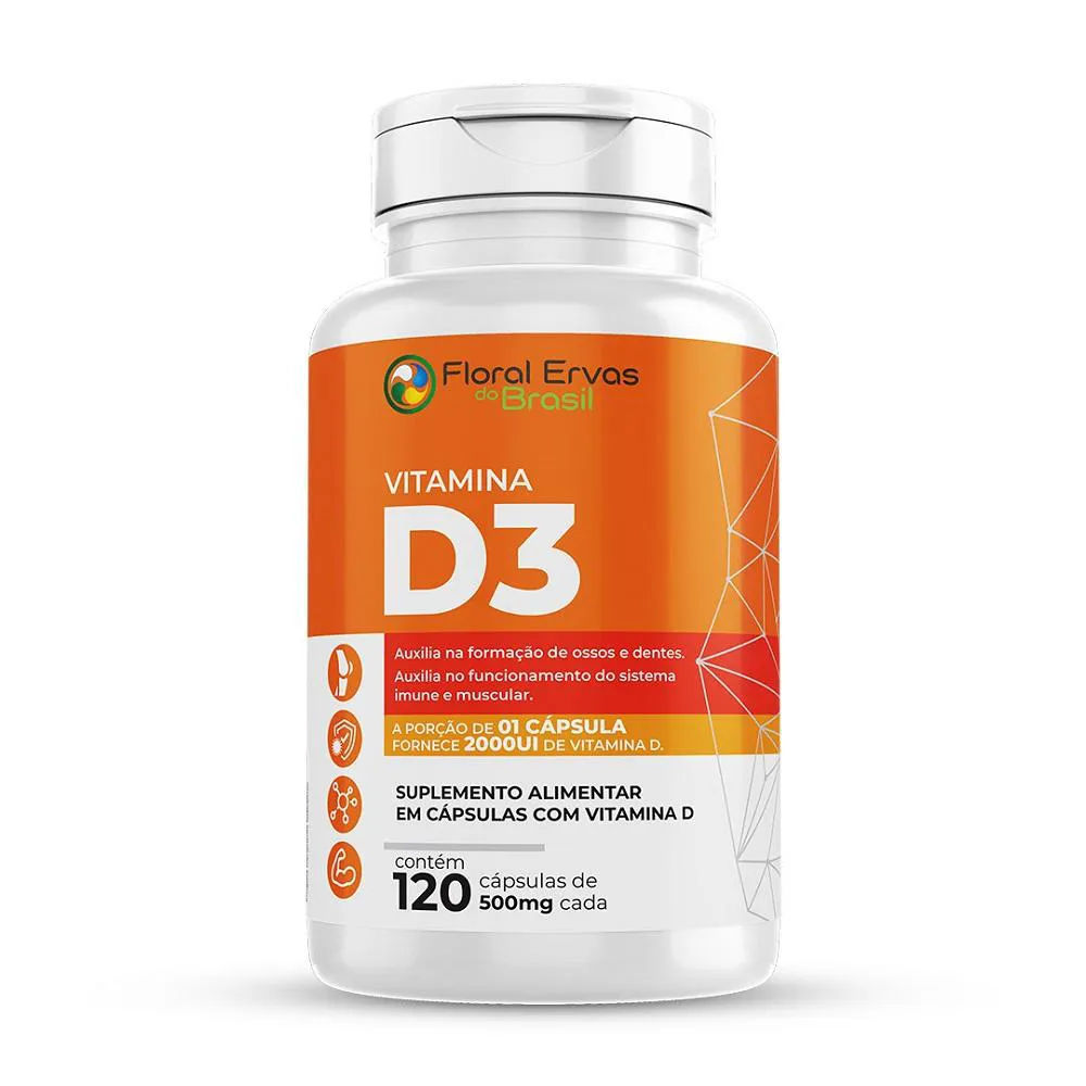 VITAMINA D3 120 CáPSULAS 2.000 UI POR CáPSULA FLORAL ERVAS