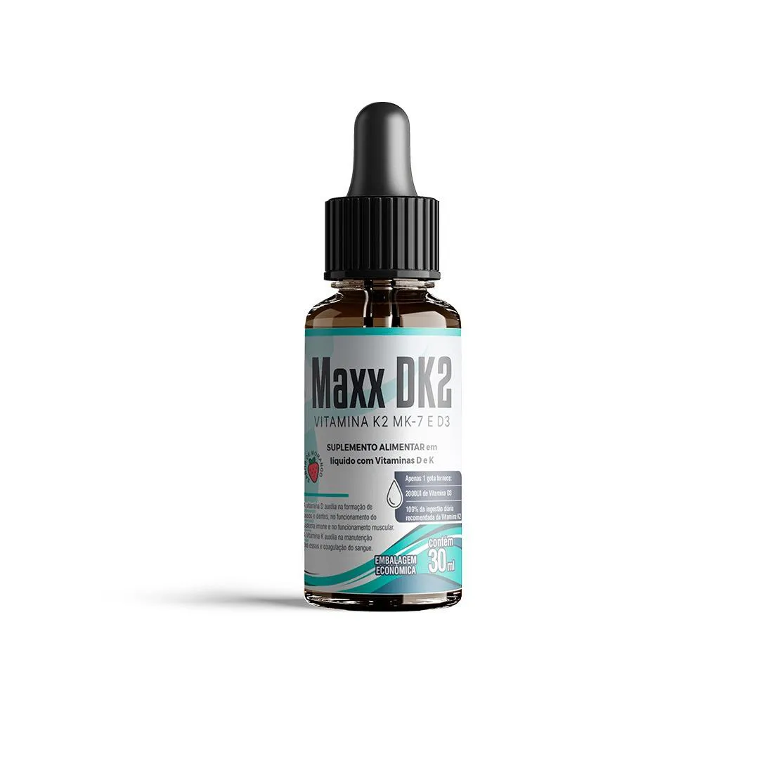VITAMINA D3 + K2 MAXX DK2 30ML 600 GOTAS COM TCM MENAQUINONA