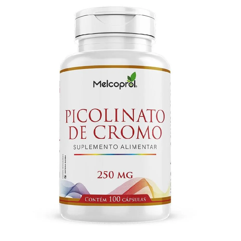 PICOLINATO DE CROMO 100 CáPSULAS SOFTGEL PURO BASTA 1 AO DIA MELCOPROL