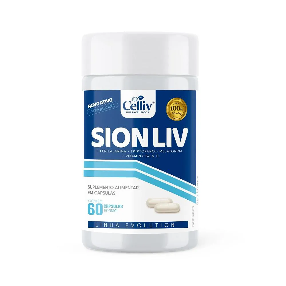 SION LIV 500MG CELLIV VIT B6 VITD MELATONINA 60 CáPSULAS