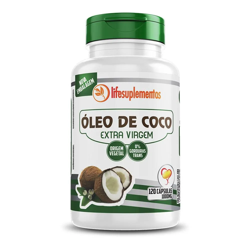 ÓLEO DE COCO 120 CáPSULAS 1000MG EXTRAVIRGEM PRENSADO A FRIO