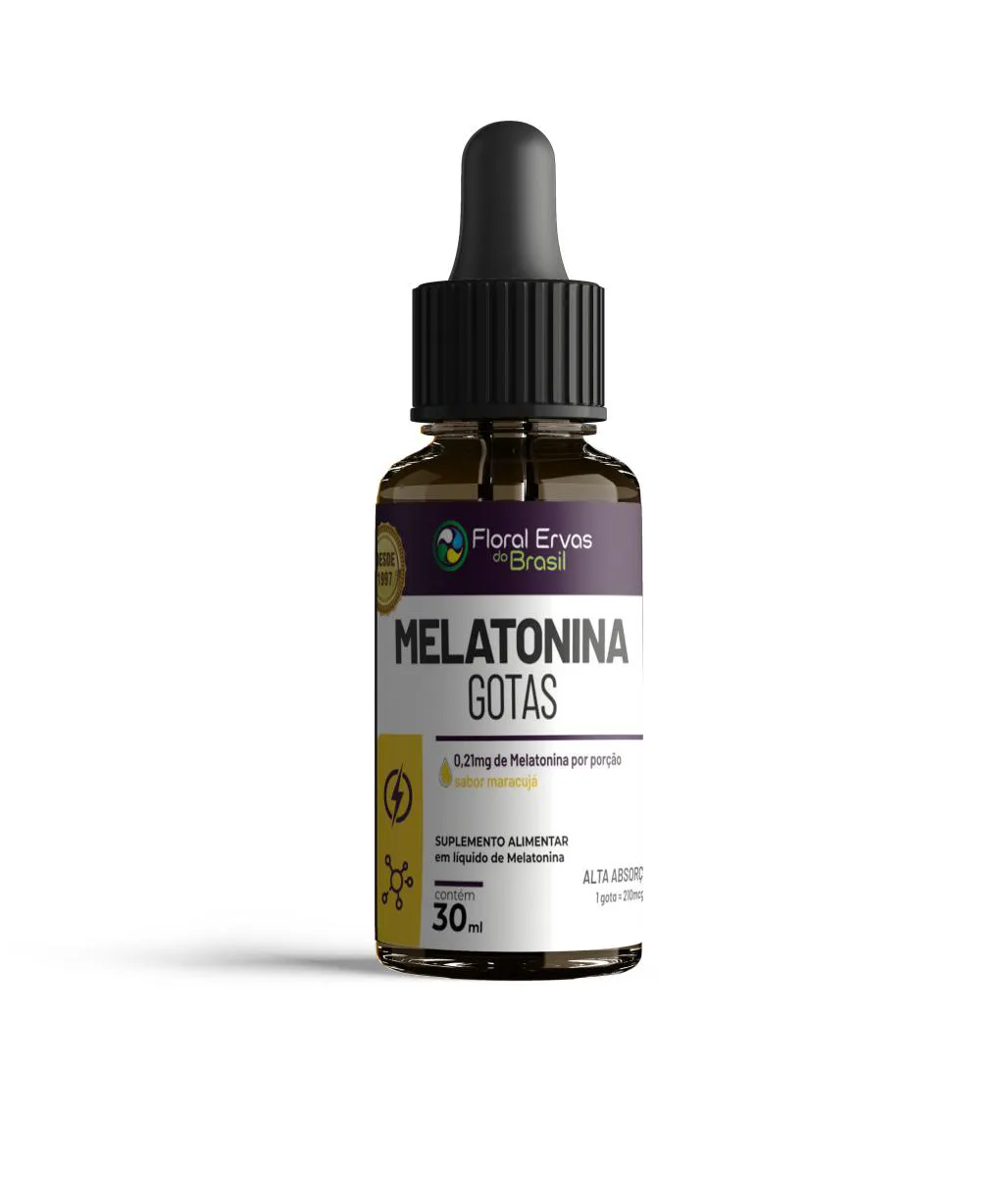 MELATONINA 30ML 0,21MG ALTA ABSORçãO  FLORAL ERVAS DO BRASIL