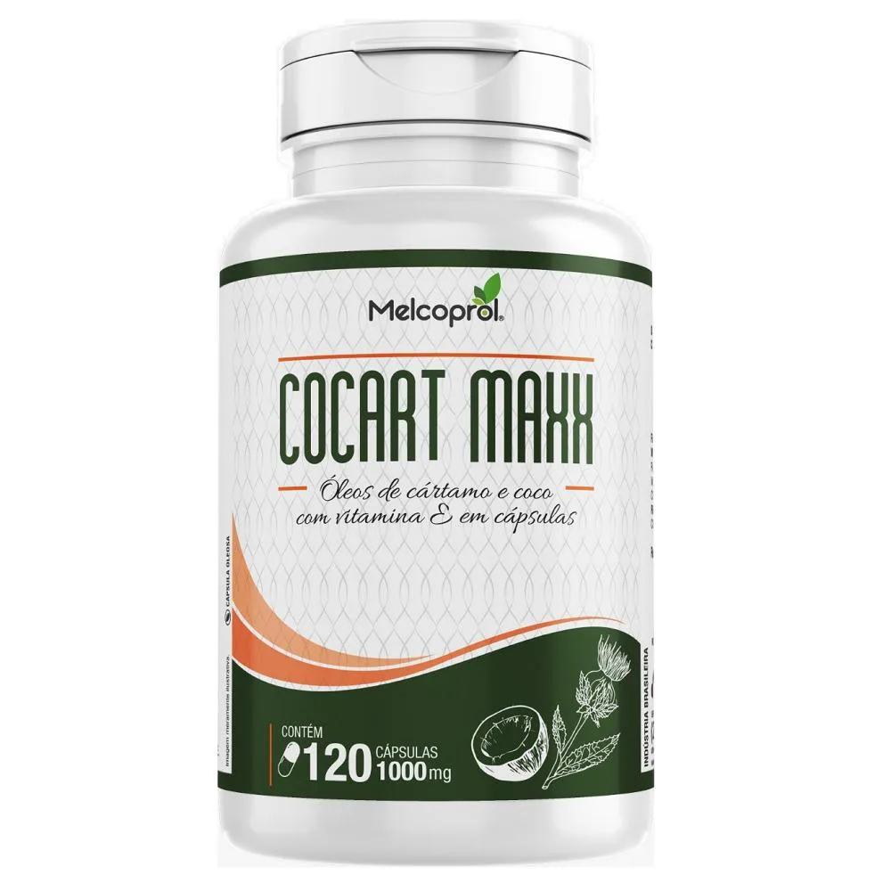 ÓLEO DE CARTAMO + COCO EXTRA VIRGEM + VITAMINA E  120 CáPSULAS MELCOPROL