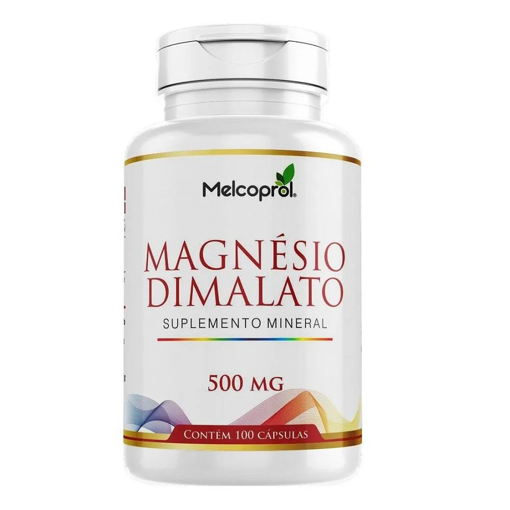 MAGNESIO DIMALATO 500MG 100 CáPSULAS PURO MáXIMO 2/DIA MELCOPROL