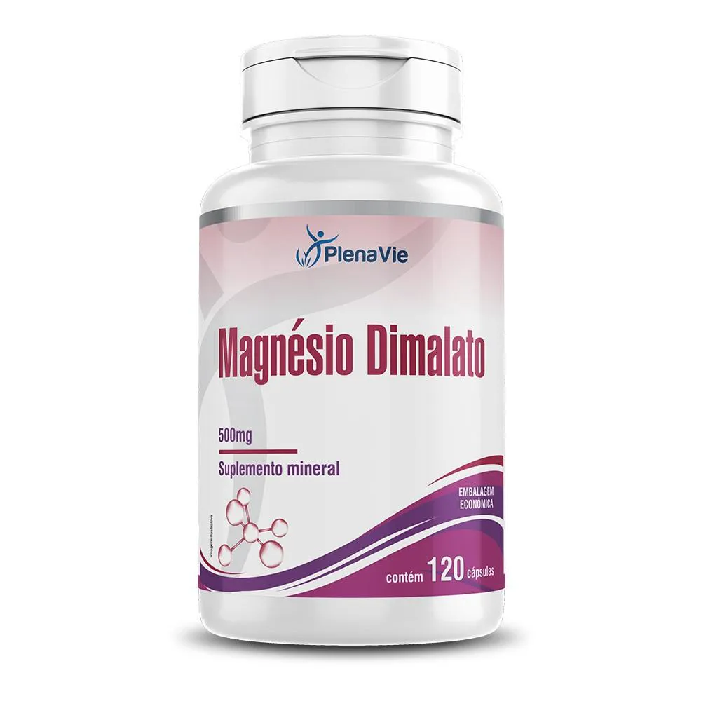 MAGNéSIO DIMALATO PURO 500MG 120 CáPSULAS - PLENAVIE
