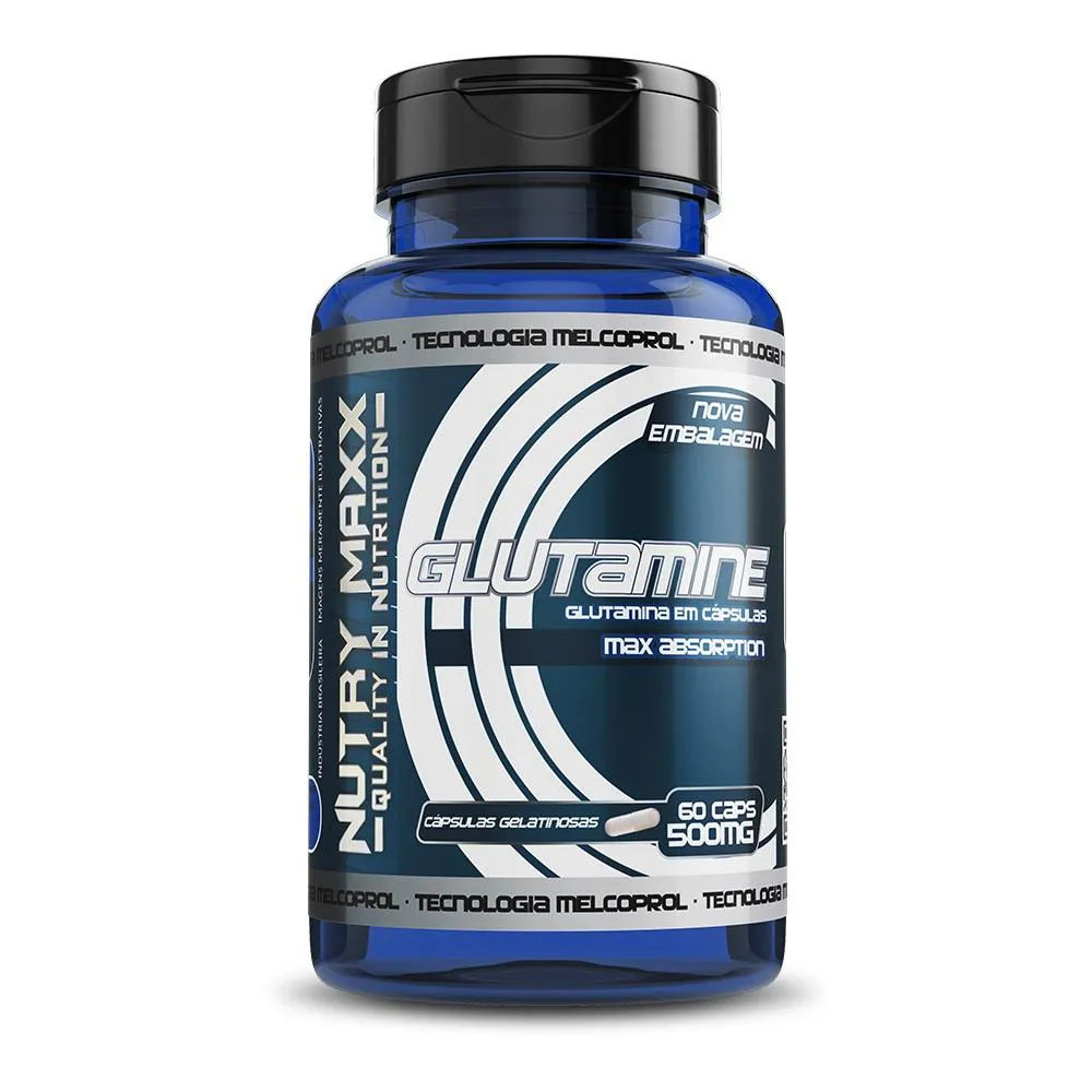 GLUTAMINA 100% PURA 500MG 60 CáPSULAS MáXIMA ABSORçãO MELCOPROL