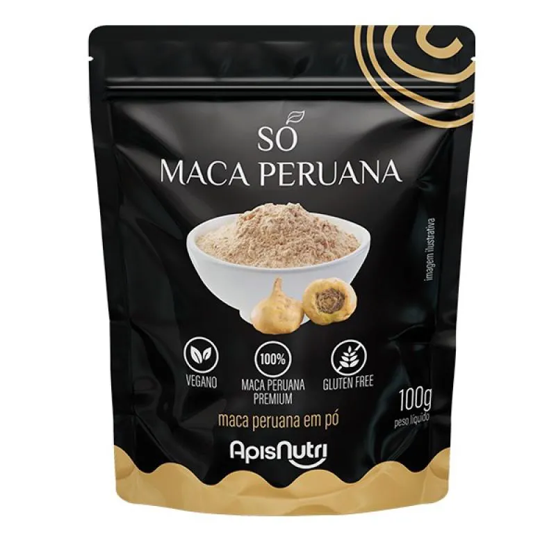 MACA PERUANA PREMIUM 100G POUCH APISNUTRI VEGANO SEM GLúTEN