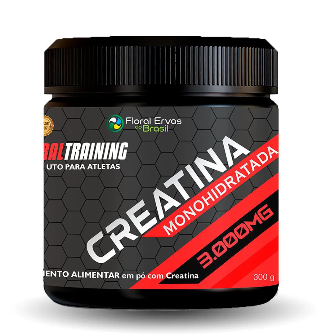 CREATINA MONOHIDRATADA 300G 100% PURA FLORAL TRAINING ATLETA