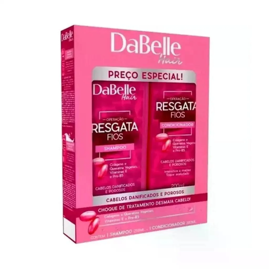 KIT SHAMPOO + CONDICIONADOR RESGATA FIOS DABELLE 450ML