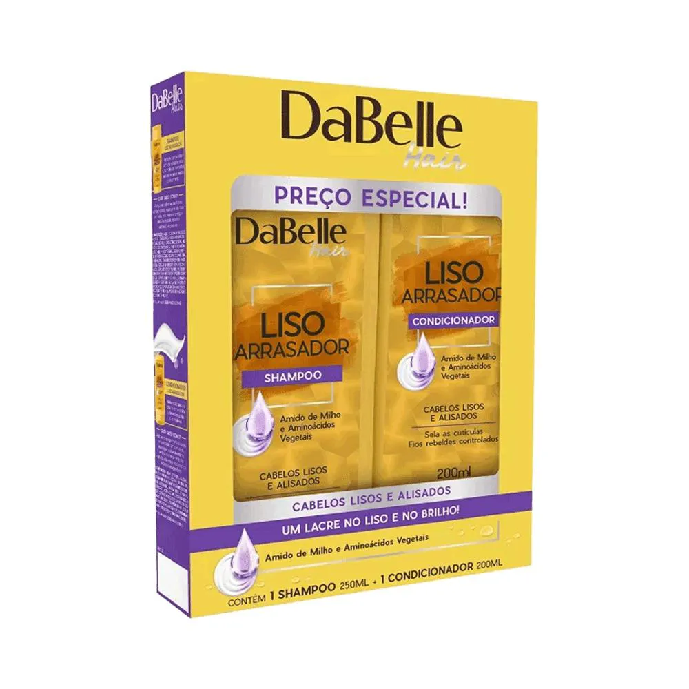 KIT DABELLE SHAMPOO + CONDICIONADOR LISO ARRASADOR 200ML