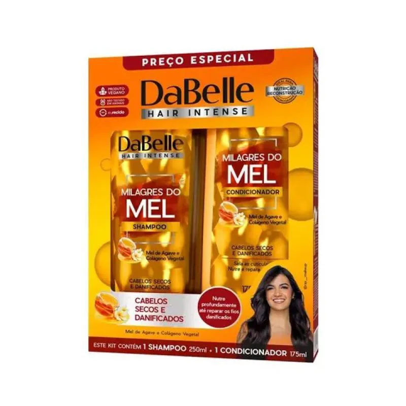 DABELLE KIT SHAMPOO + CONDICIONADOR MILAGRES DO MEL 425ML