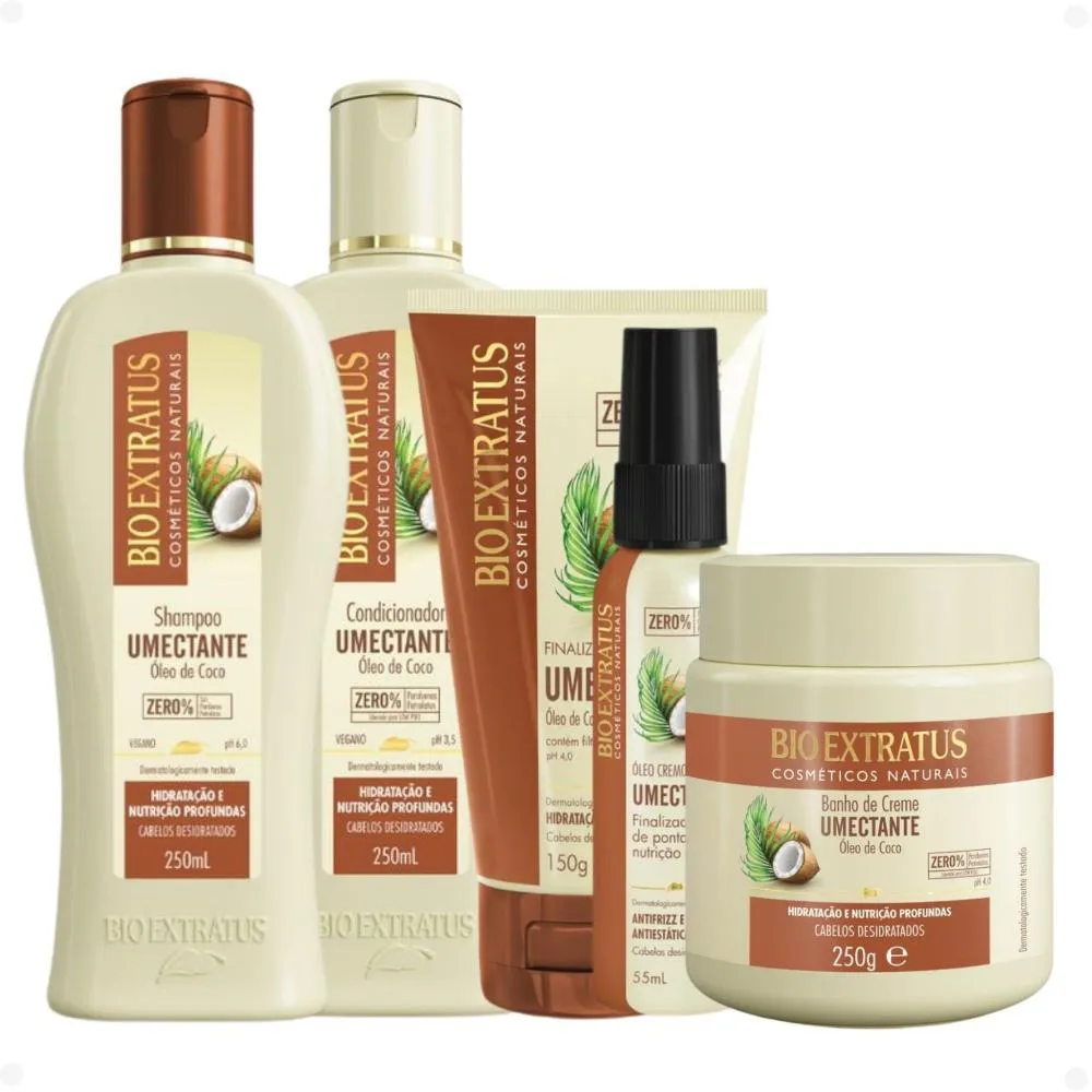 KIT BIO EXTRATUS UMECTANTE ÓLEO DE COCO COM 5