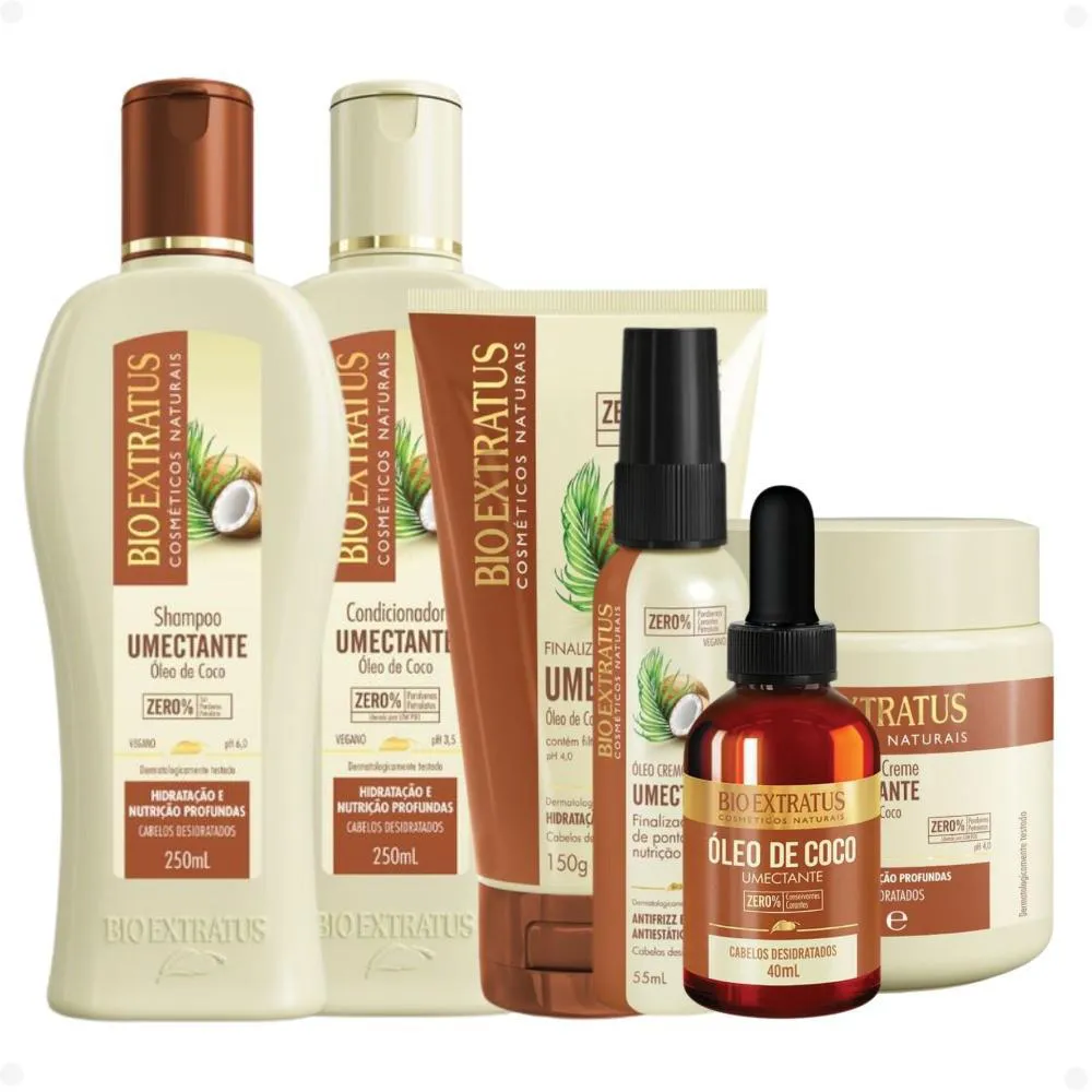 KIT BIO EXTRATUS UMECTANTE ÓLEO DE COCO COM 6