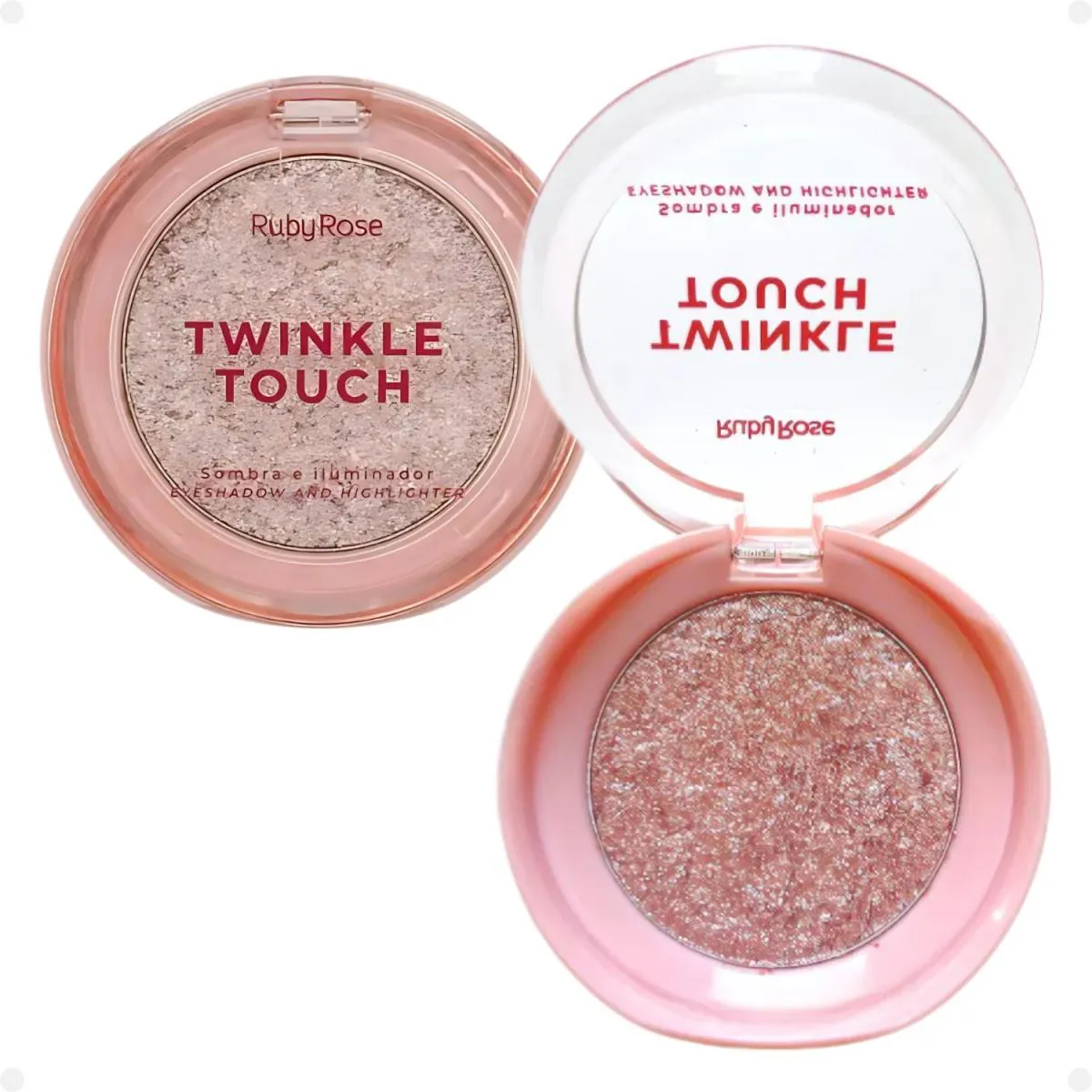SOMBRA E ILUMINADOR RUBY ROSE TWINKLE TOUCH PINK LUSTER HB-M1004-3