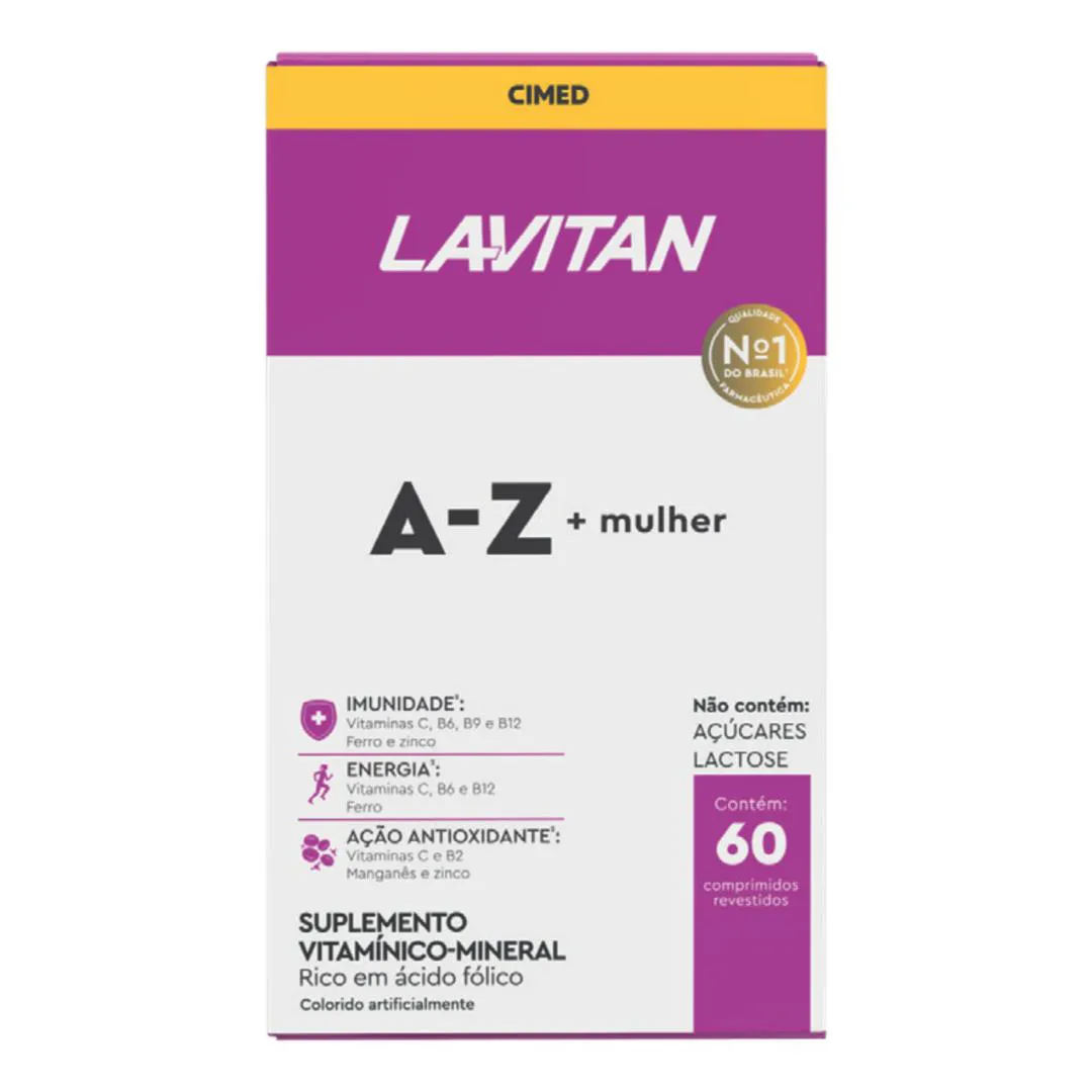 LAVITAN MULHER + AZ COMPLETO 60 COMPRIMIDOS CIMED VITAMINAS
