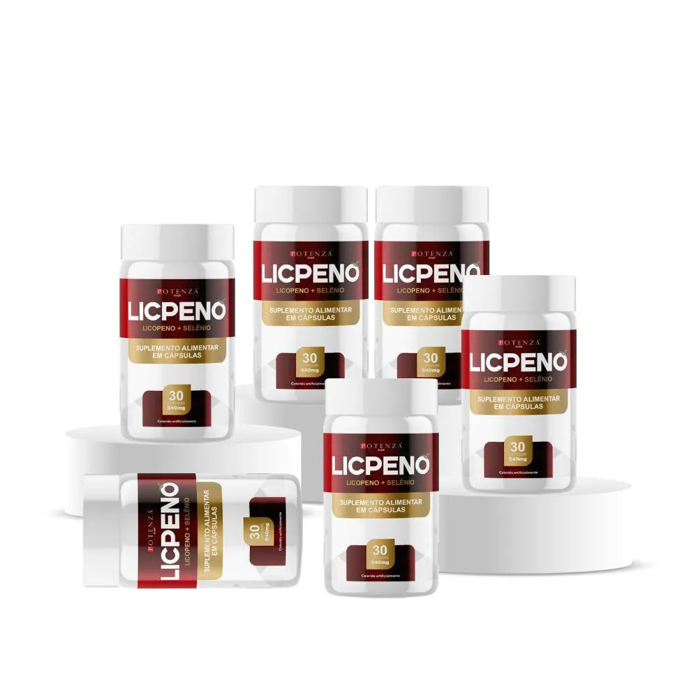 KIT 6 LICOPENO + SELêNIO COENZIMA Q10 VITAMINA C 30 CAPSULA 540MG