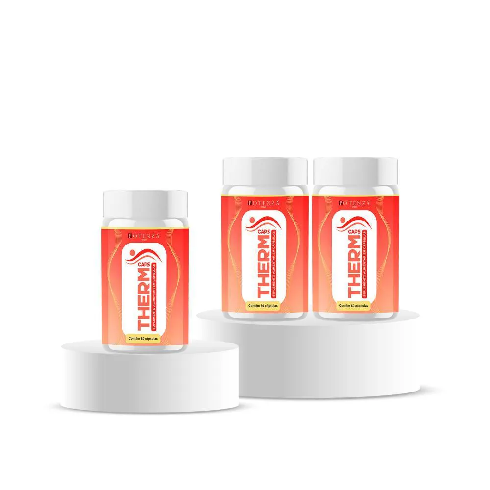 KIT 3 TERMOGêNICO SUPLEMENTO THERM 60 CAPS CAFéINA QUEIMA GORDURA