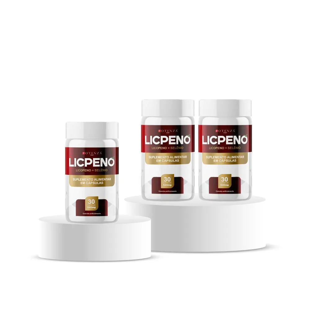 KIT 3 LICOPENO + SELêNIO COENZIMA Q10 VITAMINA C 30 CAPSULA 540MG