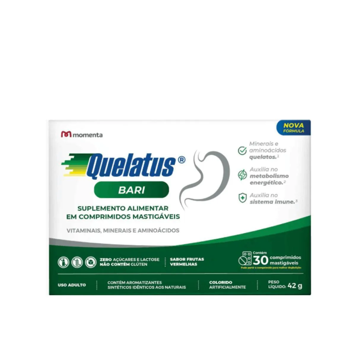 SUPLEMENTO ALIMENTAR QUELATUS BARI - 30 COMPRIMIDOS MASTIGáVEIS