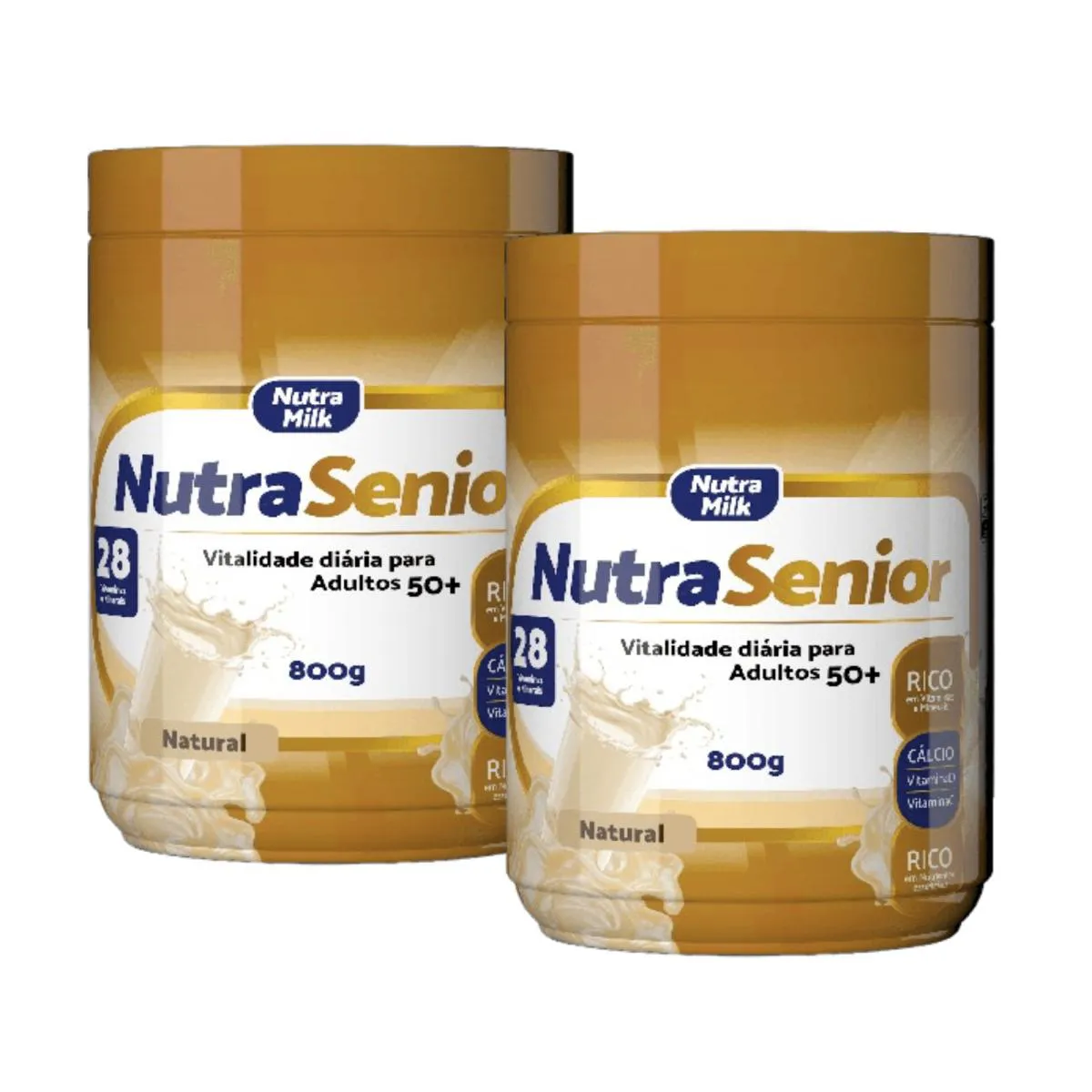 KIT: NUTRA SENIOR ADULTO 50+ NATURAL 800G NUTRAMILK 2 UNI
