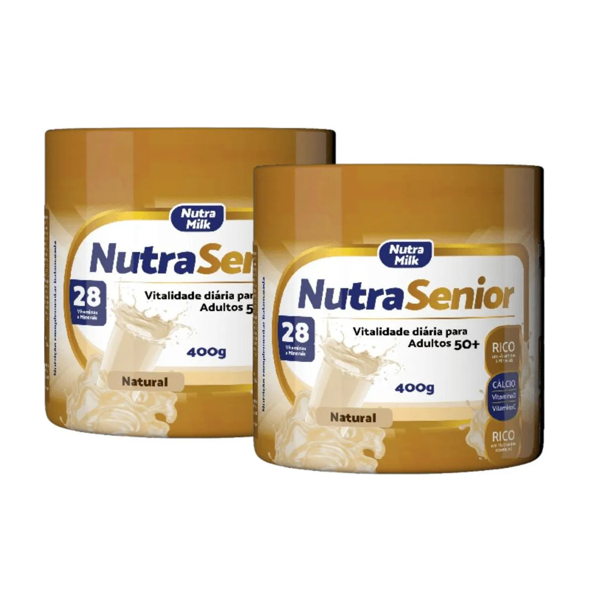 KIT: NUTRA SENIOR ADULTO 50+ NATURAL 400G NUTRAMILK 2 UNI