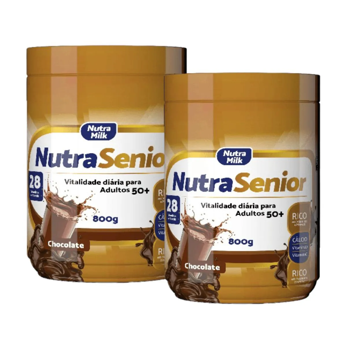KIT: NUTRA SENIOR ADULTO 50+ CHOCOLATE 800G NUTRAMILK 2 UNI