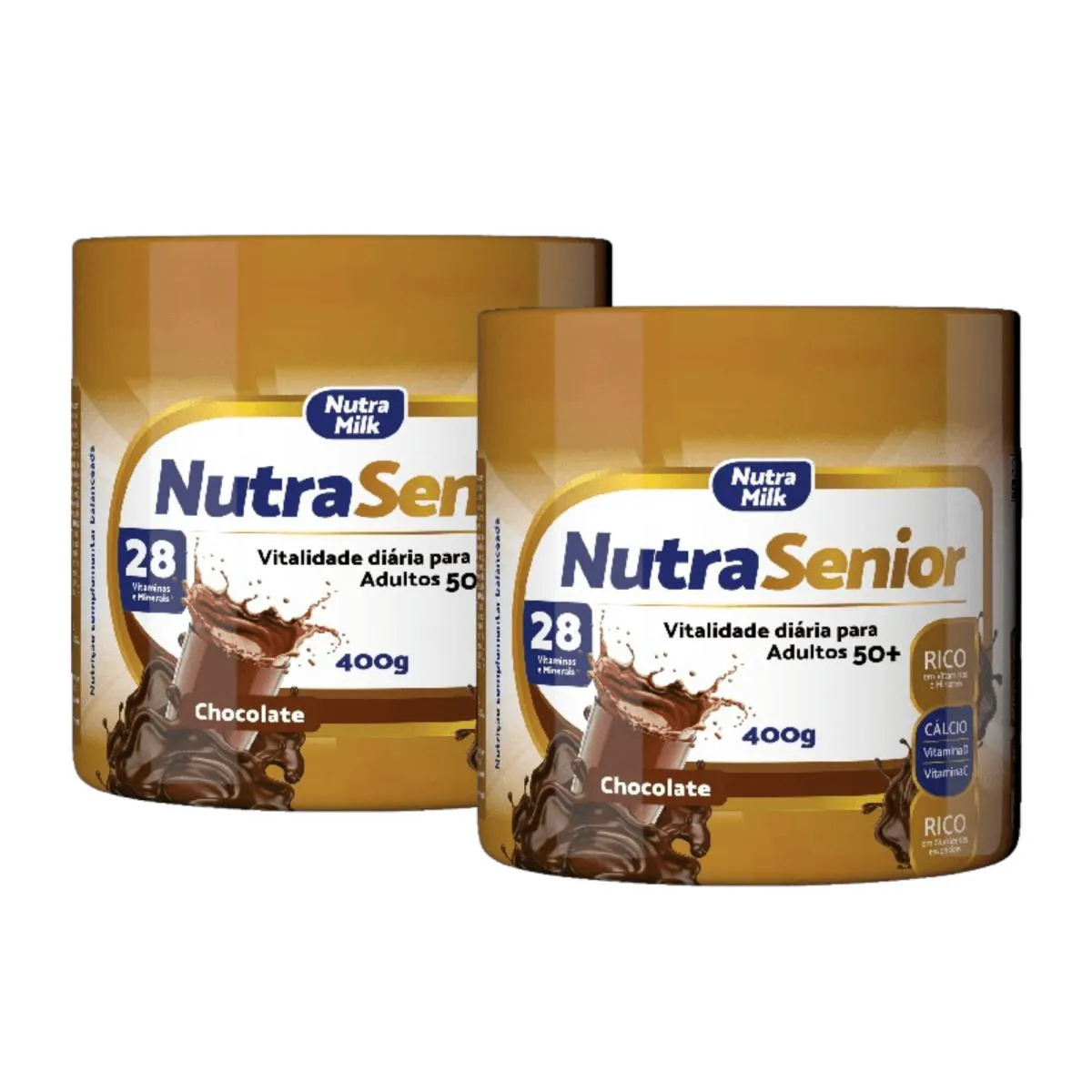 KIT: NUTRA SENIOR ADULTO 50+ CHOCOLATE 400G NUTRAMILK 2 UNI