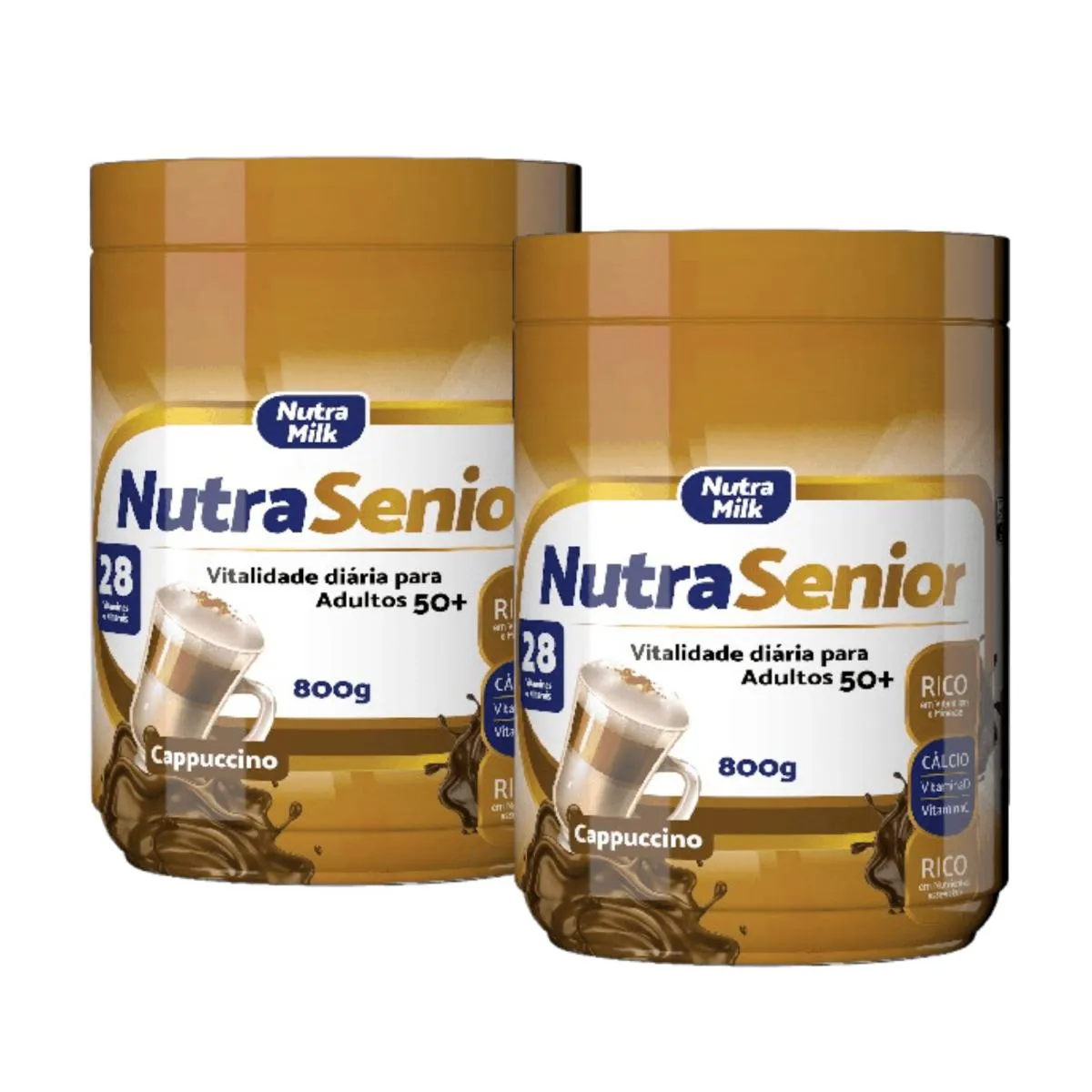 KIT: NUTRA SENIOR ADULTO 50+ CAPPUCCINO 800G NUTRAMILK 2 UNI