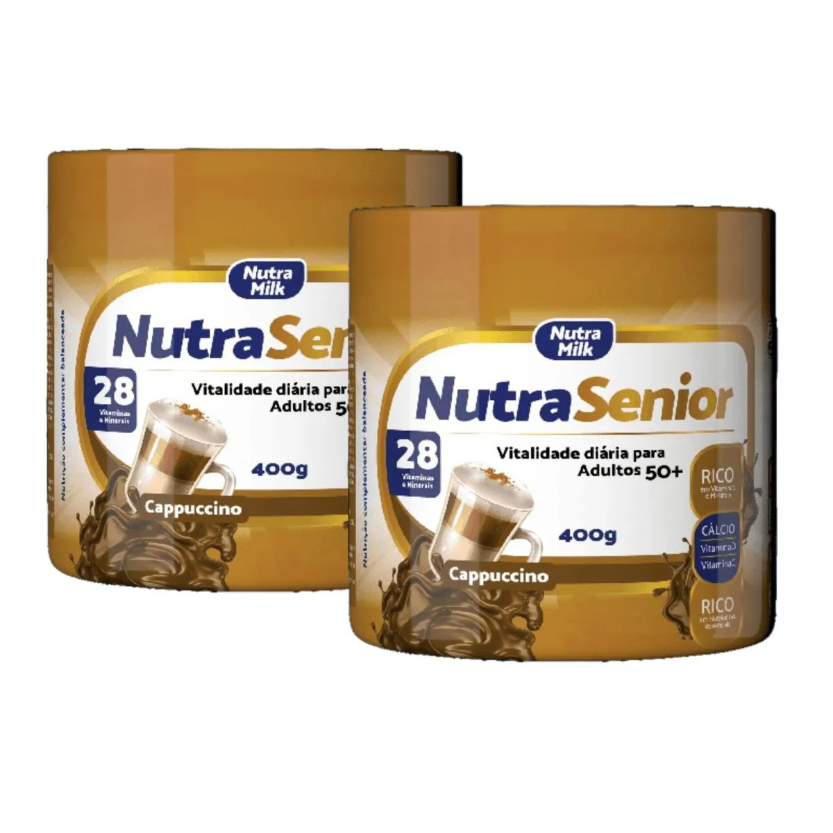 KIT: NUTRA SENIOR ADULTO 50+ CAPPUCCINO 400G NUTRAMILK 2 UNI