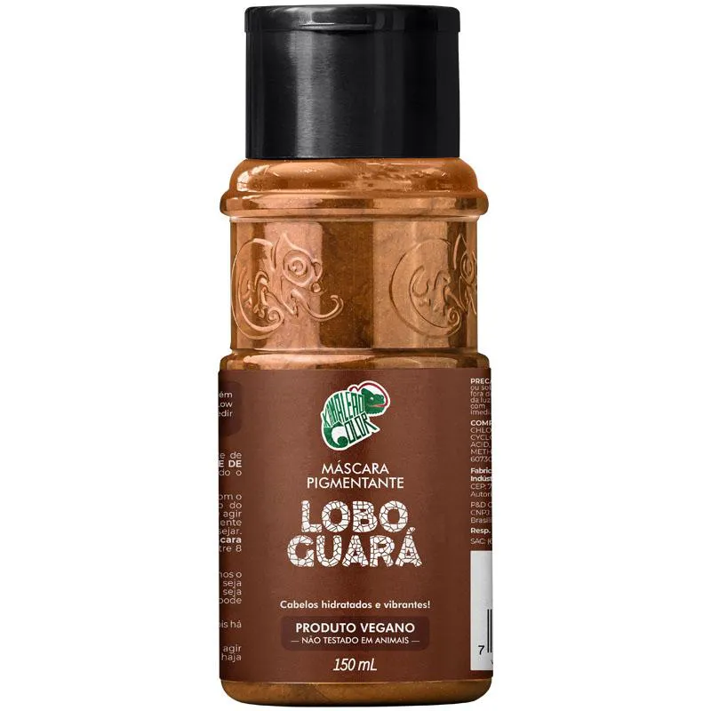 MáSCARA TONALIZANTE LOBO GUARá KAMALEãO COLOR RUIVO AMADEIRADO CEDRO 150ML