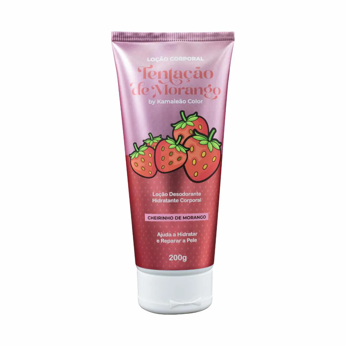 LOçãO CORPORAL TENTAçãO DE MORANGO BY KAMALEãO COLOR 200G