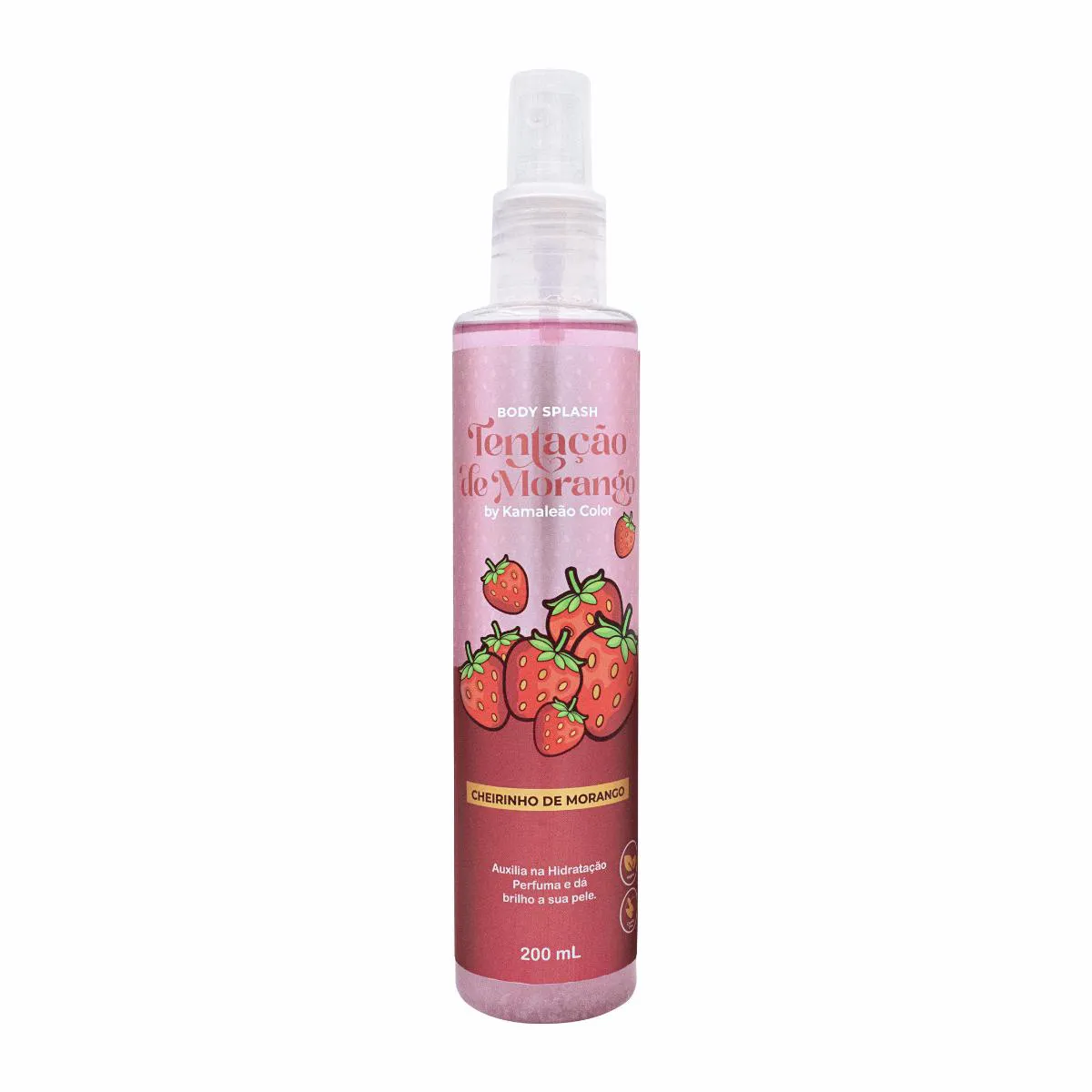 BODY SPLASH TENTAçãO DE MORANGO BY KAMALEãO COLOR 200ML