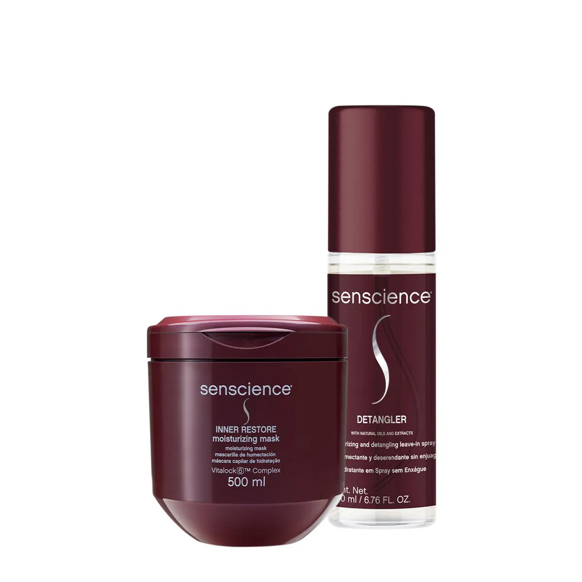 KIT SENSCIENCE INNER RESTORE MáSCARA E DETANGLER LEAVE-IN (2 PRODUTOS)
