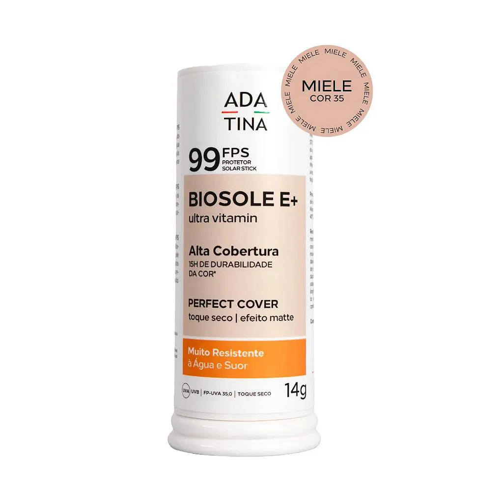 ADA TINA BIOSOLE E+ ULTRA VITAMIN FPS 99 MIELE - PROTETOR SOLAR STICK COM COR 14G