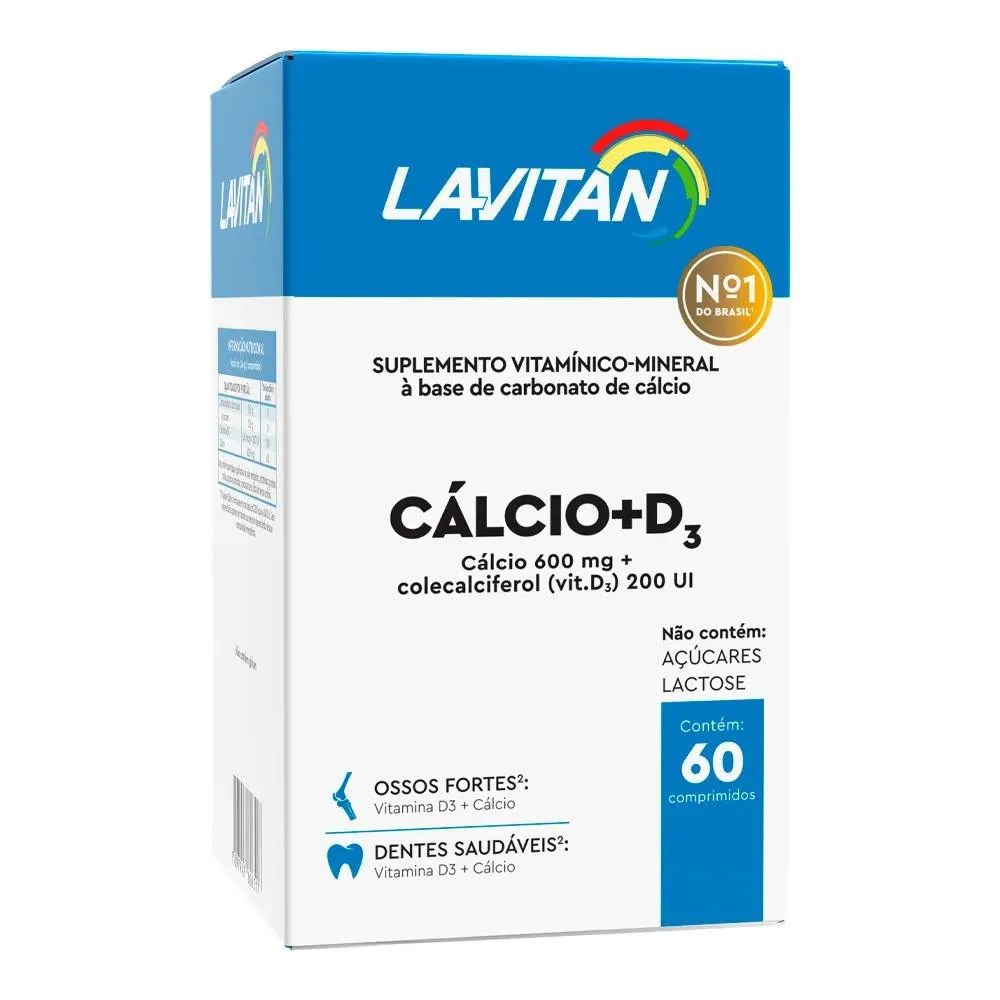 LAVITAN CáLCIO + VITAMINA D 600MG 60 COMPRIMIDOS - CIMED